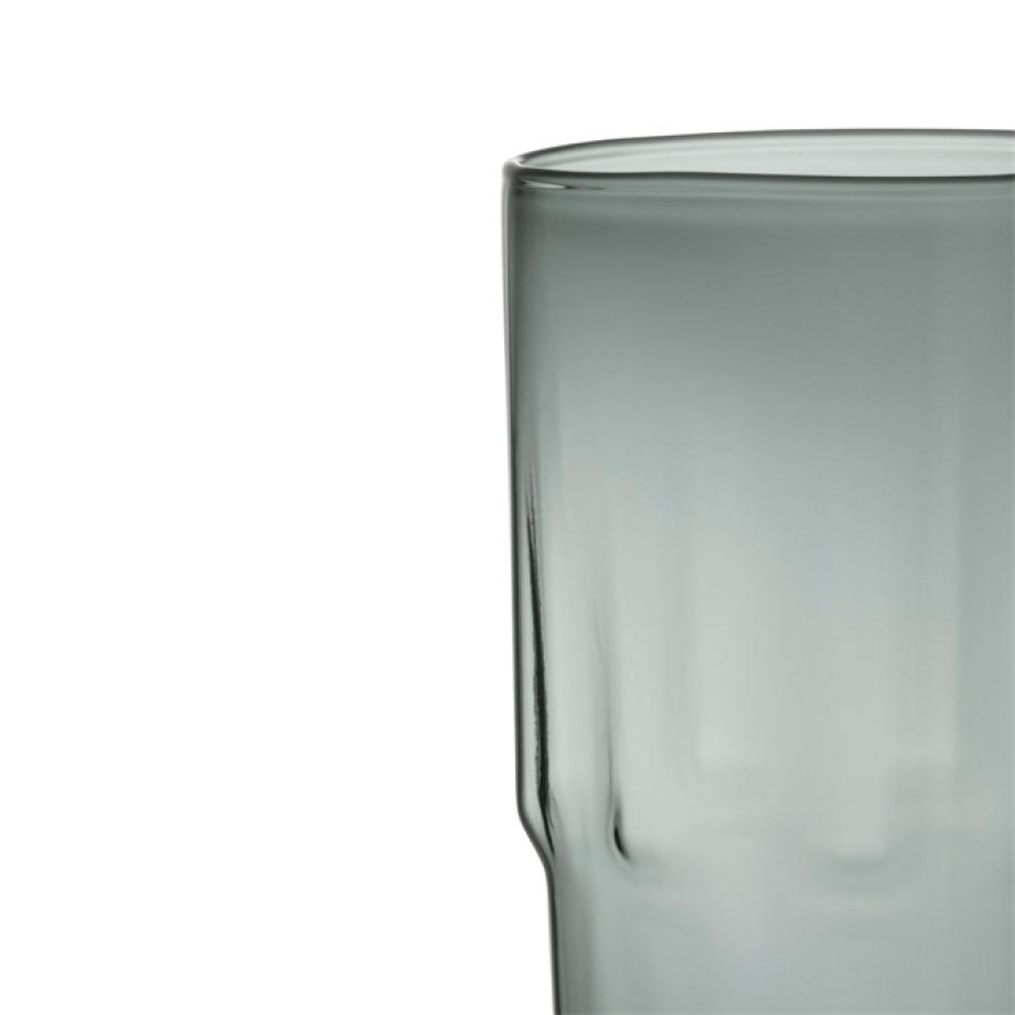 Solare Tall Glass 390ml Steel Grey  2pc