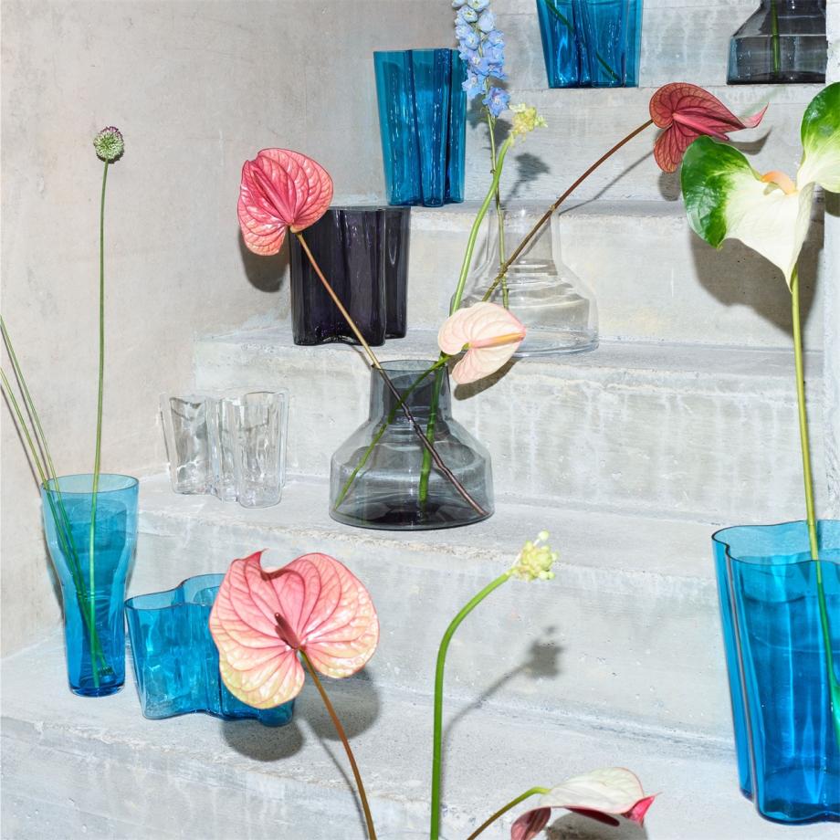 Solare Vase Low 22x20cm Electric Blue